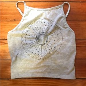 Grey crop top from pacsun